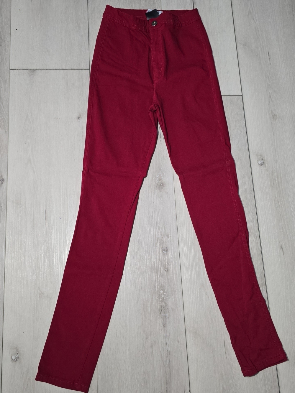 Womens Red Stretch Slim Leg Bottoms